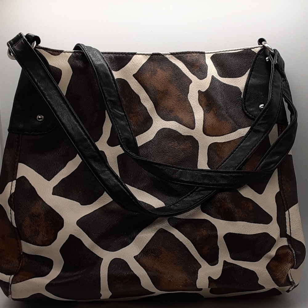 Giraffe print handbag